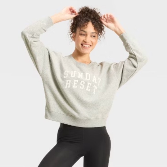 All in Motion Grey "Sunday Best" Cozy Crewneck Sweatshirt – Size Small – NWT - Picture 1 of 5